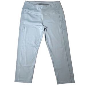 Victoria Secret Sport Athletic Capri Yoga Running Jogging Size L Gray/Blue NWOT